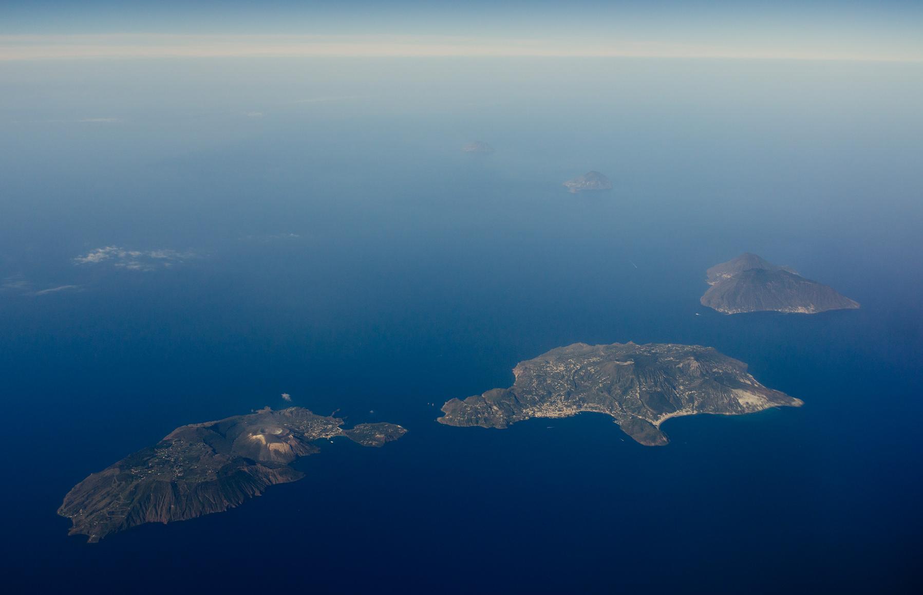 Aerial view of the Aeolian Islands
